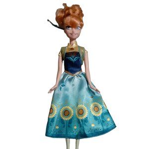 Ana frozen Disney Doll with Blue and Gold Dress Mattel